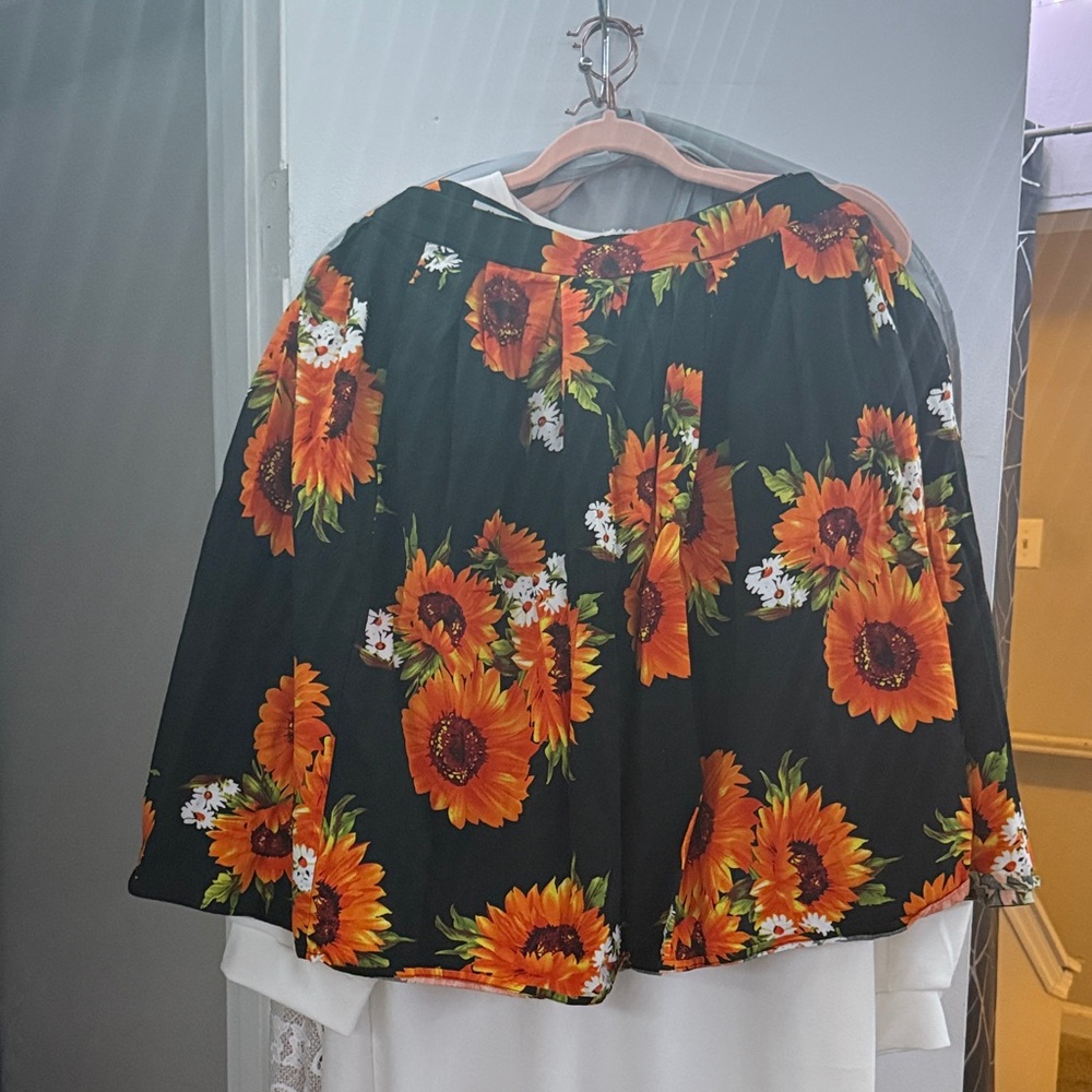 🌻 Grace Karin Sunflower Print Skirt – Size 3XL (Plus Size)